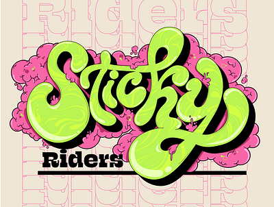 Sticky Riders brand lettering logo typography