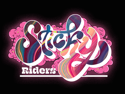 Sticky Riders 2 lettering logo typo