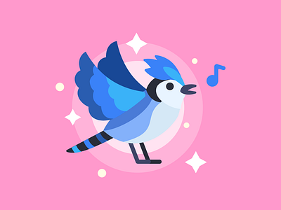 Little Blue Jay (for the game Terrarium: Garden IDLE) bird blue jay flat illustration vector