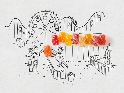 Bear Prize bears carnival gummi illustration
