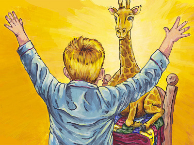 Giraffie Spread book giraffe illustration painting