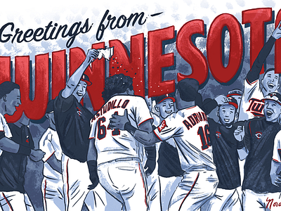 Greetings from Winnesota baseball illustration minnesota twins