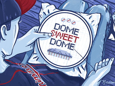 Dome Sweet Dome baseball illustration minnesota twins