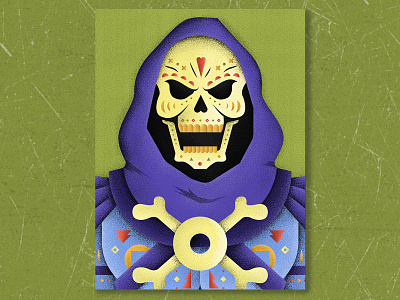 Skeletor 80s geometric he man illustration illustration art jutastudio minimal skeletor skull texture villain