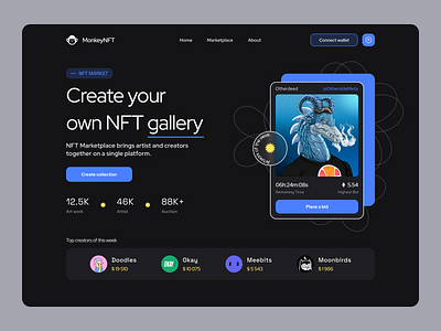 NFT Marketplace crypto cryptoart design icon marketplace minimal nft nft art nft dashboard nft market nft marketplace token ui web design