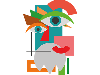 Bauhaus Santa art bauhaus illustration vector