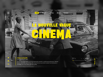La Nouvelle Vague Cinema Concept cinema concept concept design design minimal typography ui web website website design