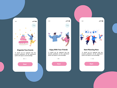 Walkthrough for Event Planning 10dayschallenge 10ddc app day1 design icon illustration ui ux vector