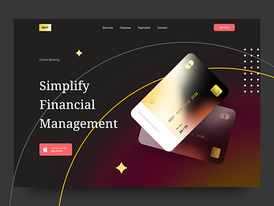 Fintech Landing page bank branding card design fintech landing page ui uiux ux web design website