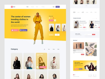 E-commerce - Fashion Website branding design ecommerce fashion illustration ui uiux web design website