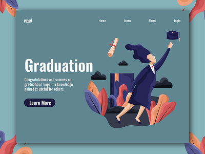 Graduation illustration agency app banner branding design graduation graphicdesign illustration landingpage school school app study studying ui uiux web