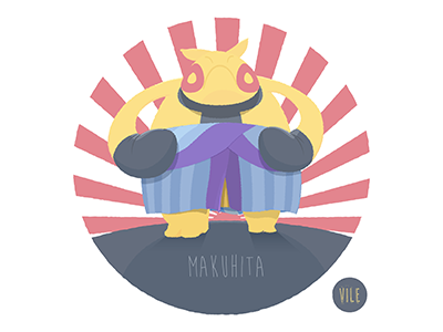 Makuhita e honda game freak illustration illustrator makuhita nintendo pokemon poket monster street fighter sumo vector video game