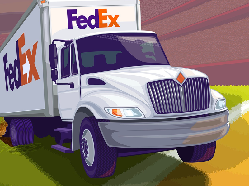 FedEx joins the fight (right detail) by Wes Rowell on Dribbble