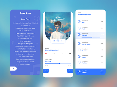 Music Player App adobe xd app app design application ui clean ui creative design design design ui minimal mobile app music music app music player song lyrics songs ui uidesign uiux ux uxdesign