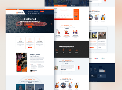 Logistik - Goods Delivery Website clean ui creative design delivery service design goods logistic minimal photoshop psd template trendy design ui uidesign uiinspiration uitrend uiux ux uxdesign uxtrends webapplication website design