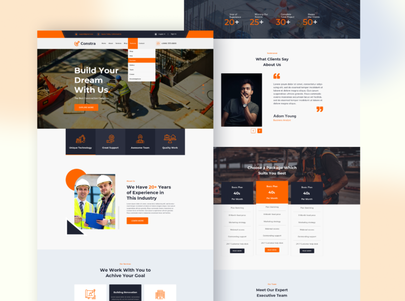 Constra - Multipurpose PSD Tempalte by Manjurul Islam on Dribbble