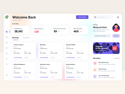 Ticket Booking Management Dashboard clean ui creative design design minimal ui uidesign ux uxdesign