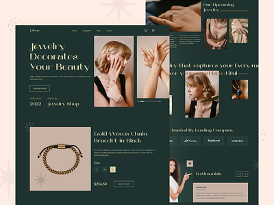 Jewelry Shop Landing Page clean ui creative design ecommerce inspiration jewelry minimal modern layout product design responsive design shop trendy design ui uidesign uiinspiration uitrends ux uxdesign uxinspiration website website design