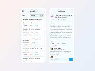 Notice Board - App Screen Concept