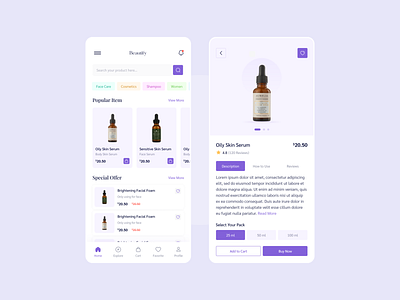 Beauty Product - App UI Design