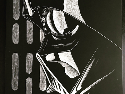 Darth Vader Scratchboard Art