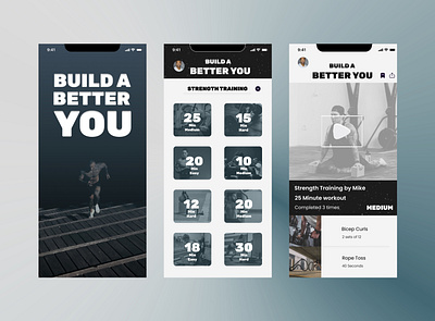 Build Better app branding design figma fitness minimal ui ux