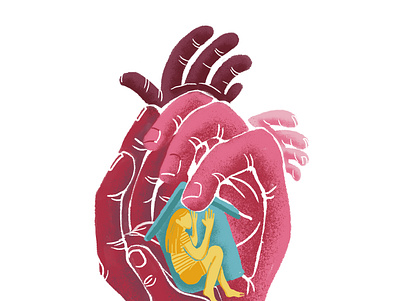Heart at home covid19 digital art digital illustration editorial illustration heart illustration illustration art illustrator photoshop