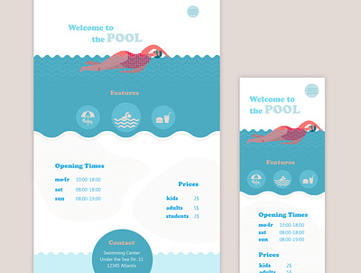 pool themed website interface mockup ui ux webdesign