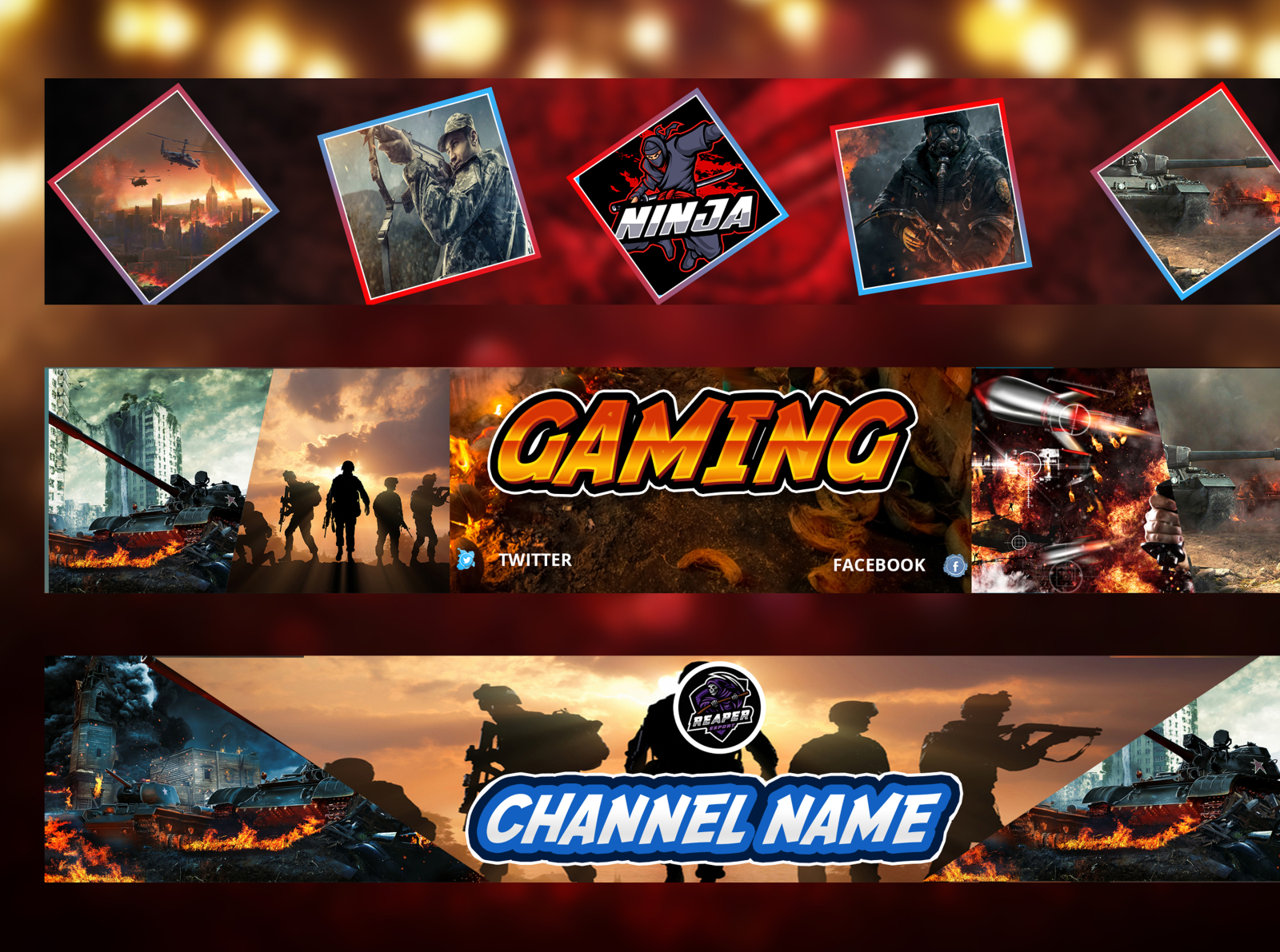 Creative And Unique Gaming YouTube Banner by Hosnain Ahmed on Dribbble