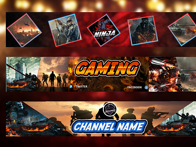 Creative And Unique Gaming YouTube Banner by Hosnain Ahmed on Dribbble