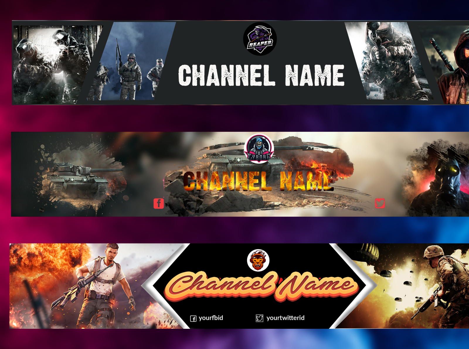 Design Creative And Unique Gaming YouTube Banner by Hosnain Ahmed on ...