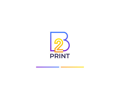 B2 Print 2 b logo branding dab flat icon illustration logo logo design logodesign minimal print logo vector