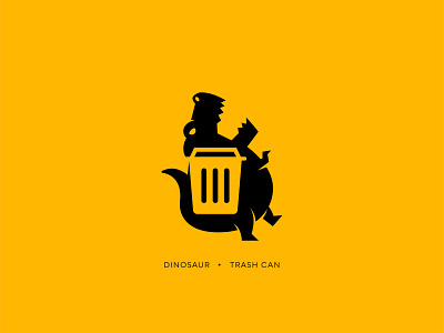Dinosaur & Trash Can Logo