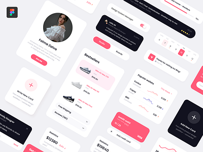 App User Interface Elements - Figma UI kit app branding components e commerce figma graphic design kit mobile shop store ui