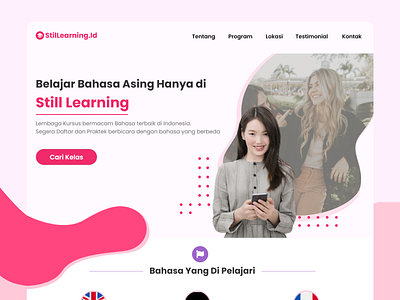 Still Learning Website clean course course website education education website homepage landing page learning learning website pink simple teaching tutoring ui uidesign uiux uxdesign website