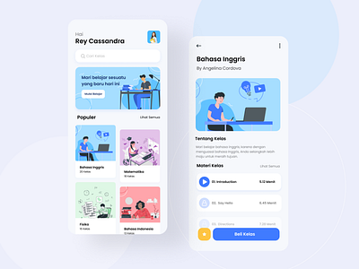 Educational App app design blue clean course course app education education app educational homepage learning learning app learning platform mobile app mobile design teaching tutoring ui ux