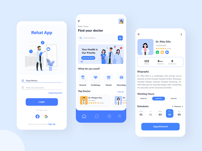 Rehat App (medical App) By Gandkurniawan For Quadrato On Dribbble