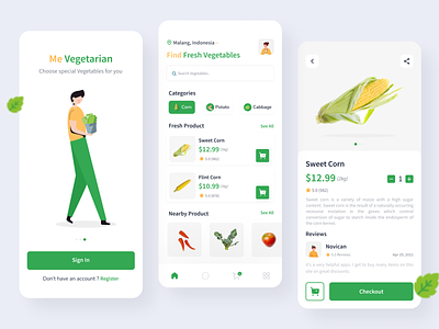 Me Vegetarian App (Vegetables App) app design chart corn delivery app green groceries grocery grocery app grocery online grocery store health healthy herbs product design ui ux vegetable vegetable app vegetables vegetables app