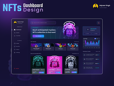 NFTs Dashboard Design (part2) animation branding design graphic design logo motion graphics nft nft dashboard