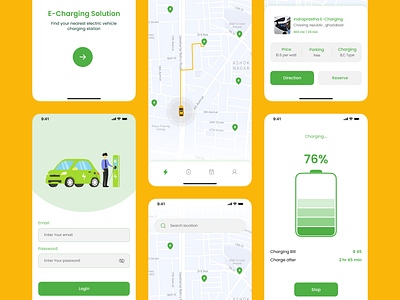 EV-charging station finder part 2(light mode) animationbranding mobile scree mobiledesign ui design