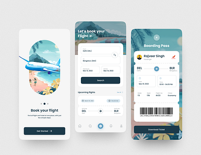 Flight Booking Application branding graphic design mobile application ui ui design vector