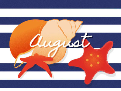 August calendar illustration