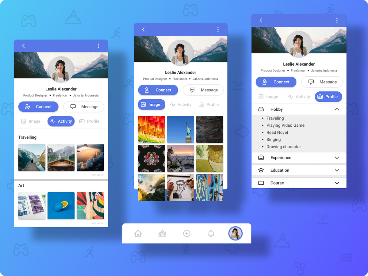 User Profile UI designs, themes, templates and downloadable graphic ...