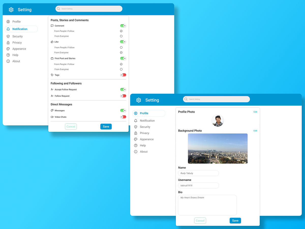 Settings UI designs, themes, templates and downloadable graphic ...