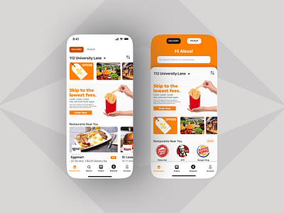 Skip the Dishes-Landing Screen app application design application redesign design food app food deliver app graphic design interface design redesign typography ui ux visual design