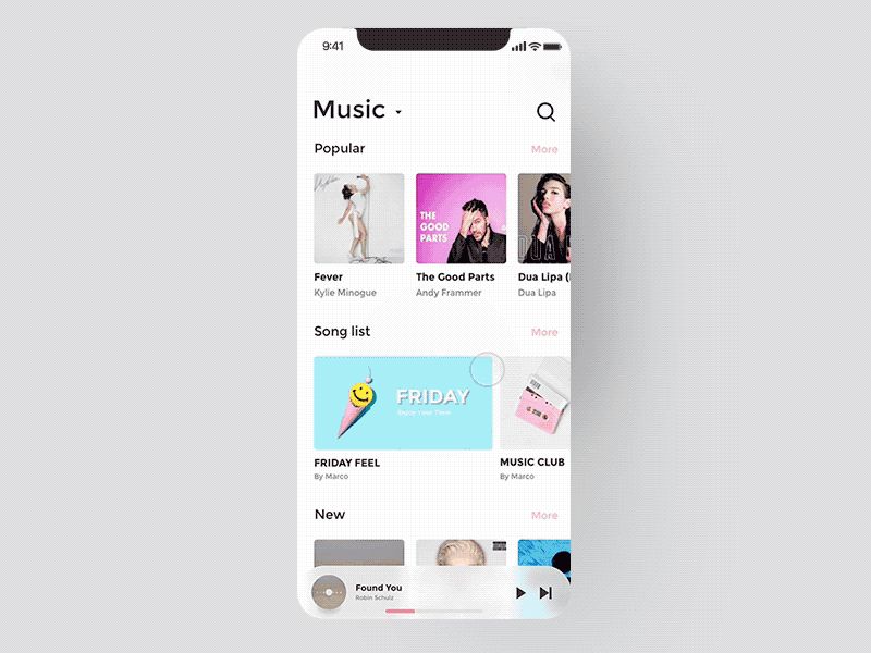 iPhone X - Music App Concept gif interface ios iphone iphonex menu mobile mockup music x