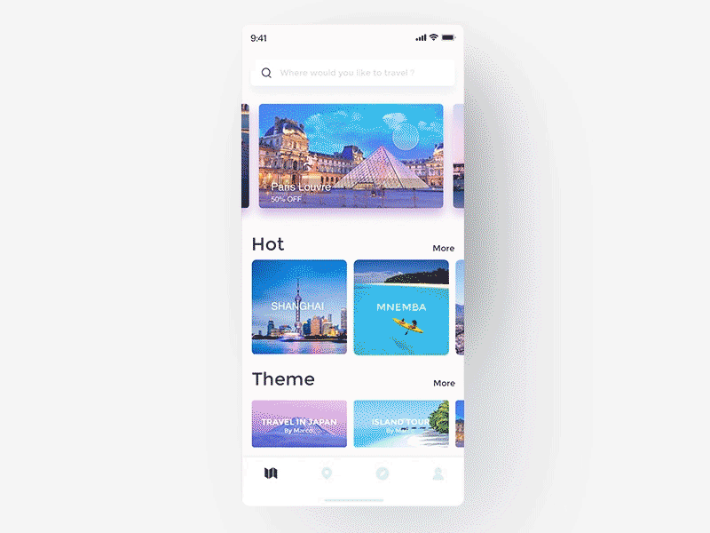 City Travel Guides Concept App animation interaction iphonex prototype travel ui ux