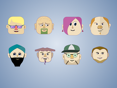 Random Faces affinity designer digital faces face graphic design illustration