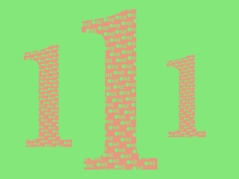 Typehue 1 one typography typehue number letter