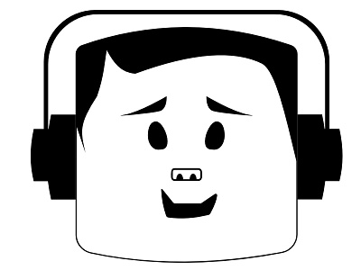 The Music Lover face graphic guy headphone icon illustration music lover